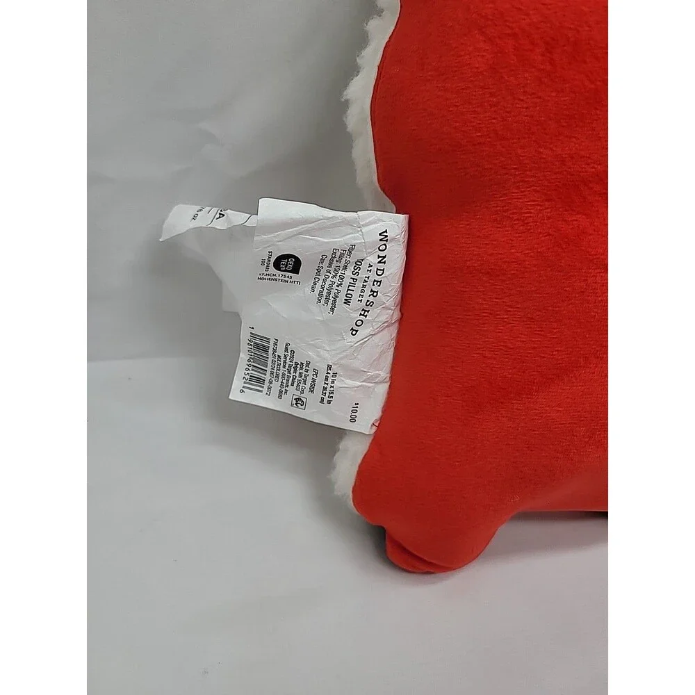 Christmas Shaped Santa Faux Shearling Throw Pillow Red/white Wondershop 15